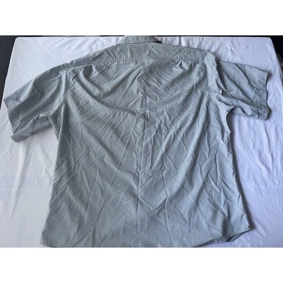 CC Filson Button Up Shirt Mens XL Short Sleeve Grey Light Blue Shirt - Picture 8 of 8